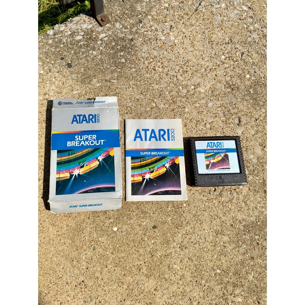 Atari 5200 Super Breakout  with Box and Manual Retro Video Game 1982